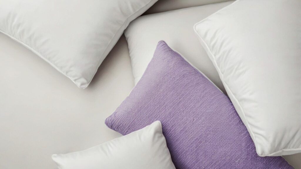 comparison of purple pillow with other pillows 